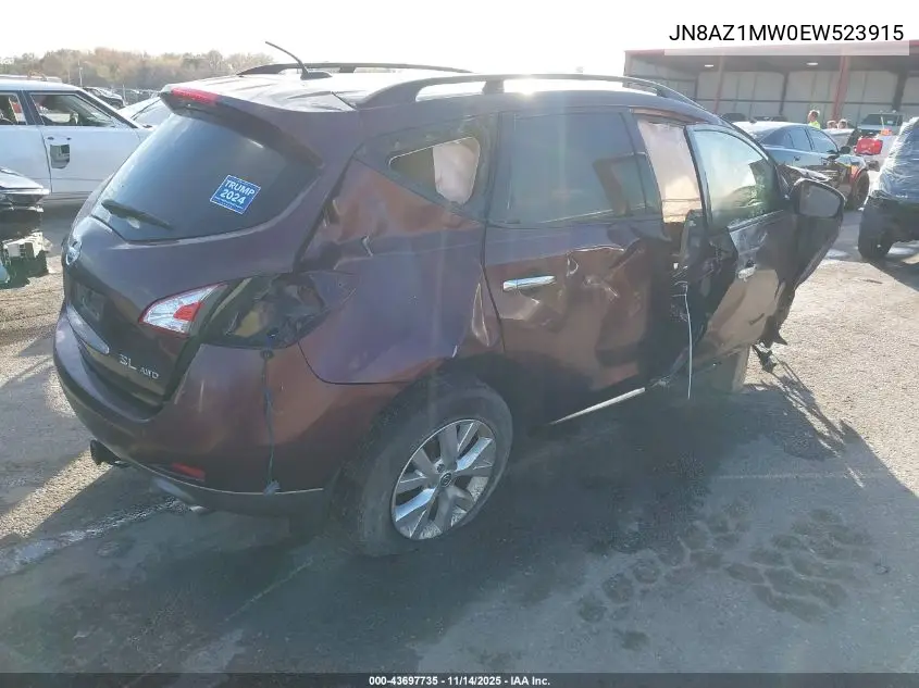 JN8AZ1MW0EW523915 2014 Nissan Murano Sl