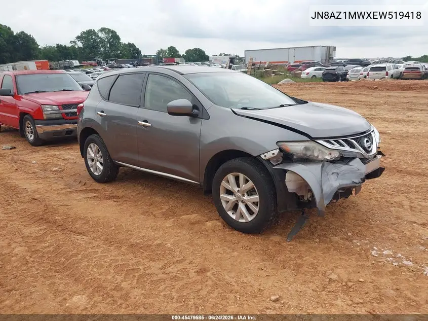 2014 Nissan Murano S VIN: JN8AZ1MWXEW519418 Lot: 45479585