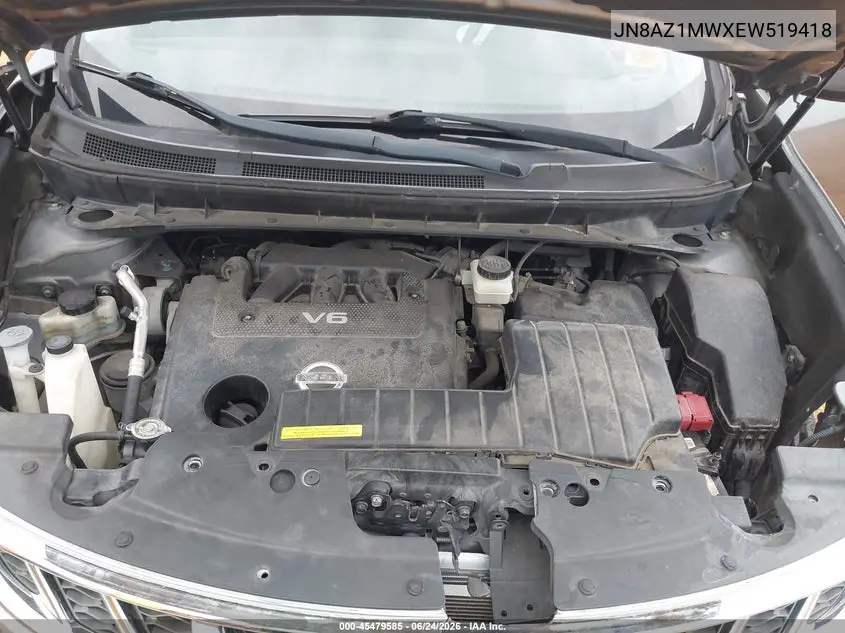 2014 Nissan Murano S VIN: JN8AZ1MWXEW519418 Lot: 45479585