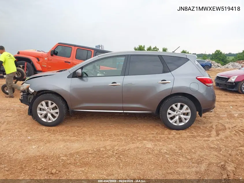 2014 Nissan Murano S VIN: JN8AZ1MWXEW519418 Lot: 45479585