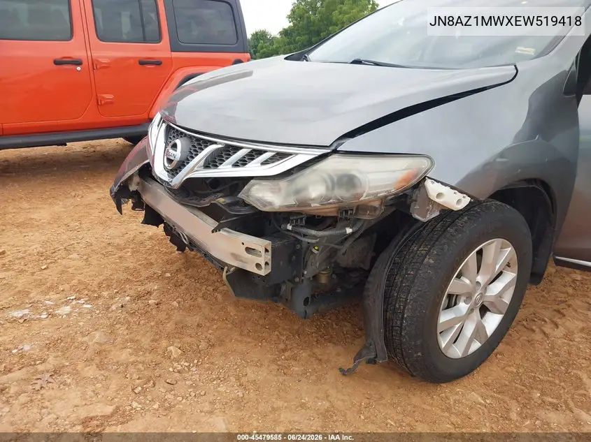 2014 Nissan Murano S VIN: JN8AZ1MWXEW519418 Lot: 45479585