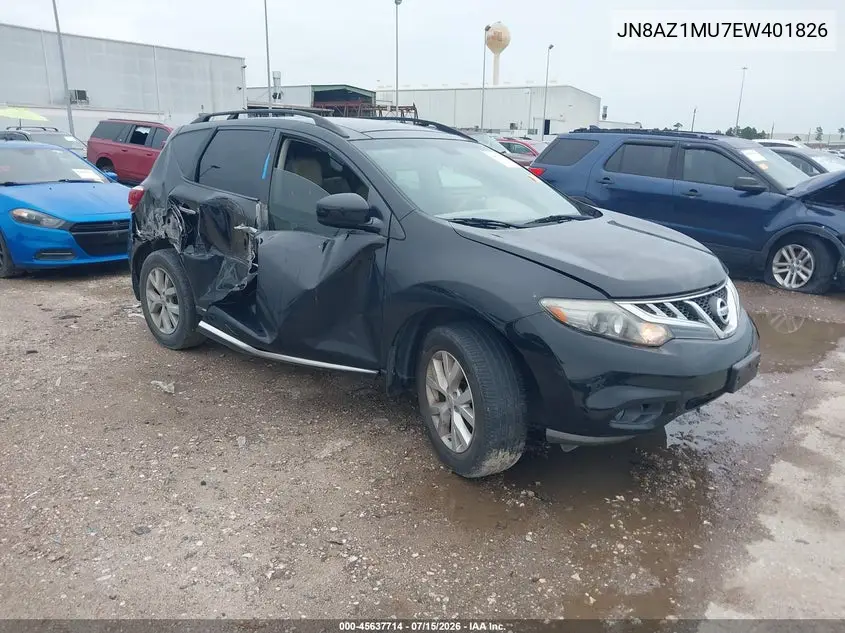 2014 Nissan Murano Sl VIN: JN8AZ1MU7EW401826 Lot: 45637714