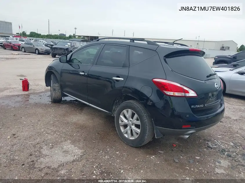 2014 Nissan Murano Sl VIN: JN8AZ1MU7EW401826 Lot: 45637714