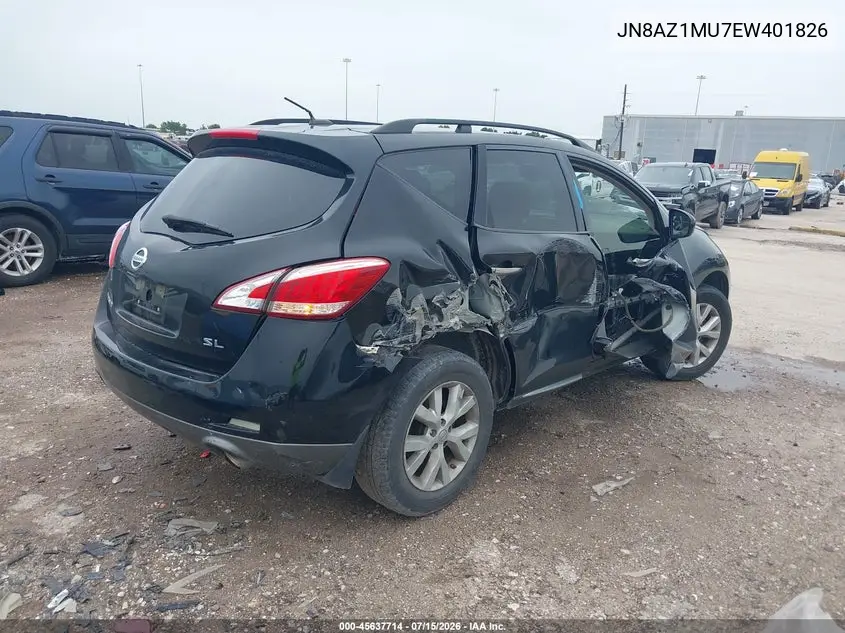 2014 Nissan Murano Sl VIN: JN8AZ1MU7EW401826 Lot: 45637714