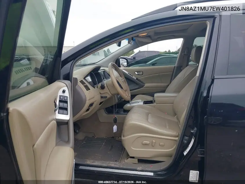 2014 Nissan Murano Sl VIN: JN8AZ1MU7EW401826 Lot: 45637714