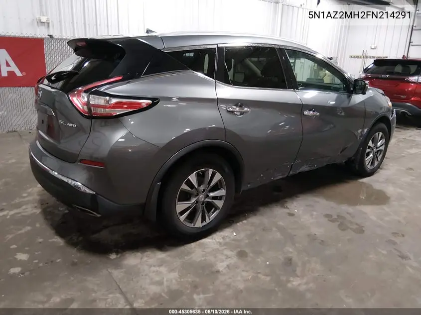 2015 Nissan Murano Sl VIN: 5N1AZ2MH2FN214291 Lot: 45305635