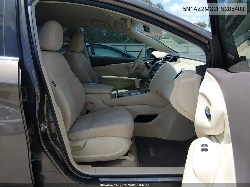 2015 Nissan Murano S VIN: 5N1AZ2MG2FN285403 Lot: 45549155