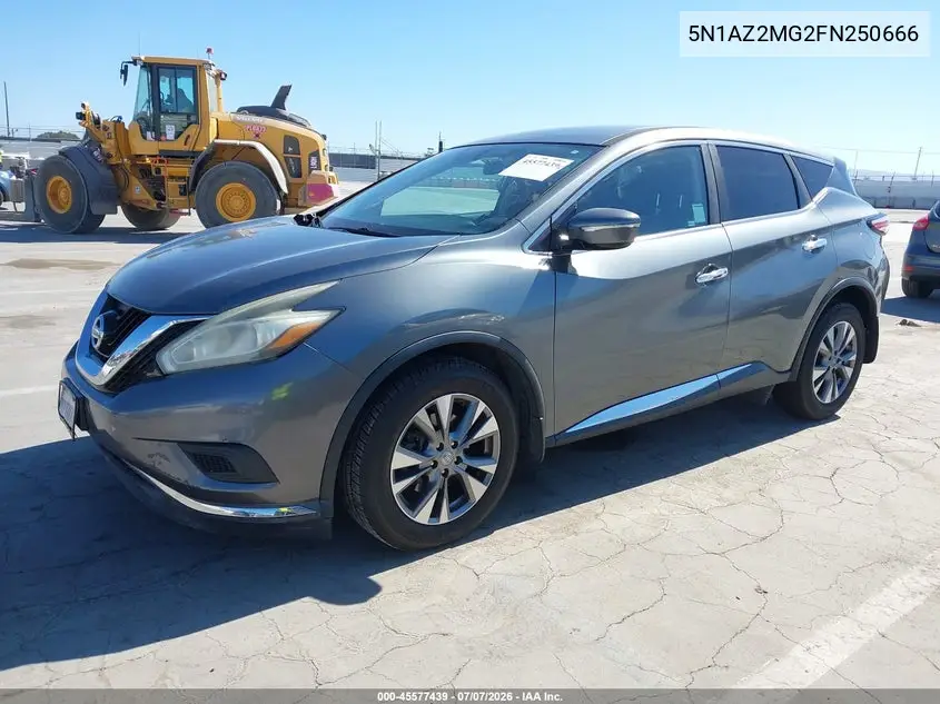 2015 Nissan Murano S VIN: 5N1AZ2MG2FN250666 Lot: 45577439