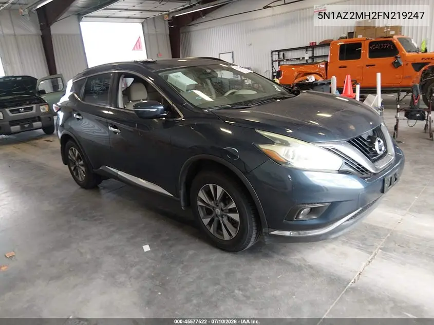 2015 Nissan Murano Sv VIN: 5N1AZ2MH2FN219247 Lot: 45577522