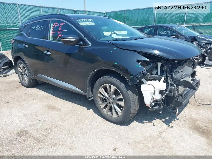 2015 Nissan Murano Sv VIN: 5N1AZ2MH9FN234960 Lot: 45581617