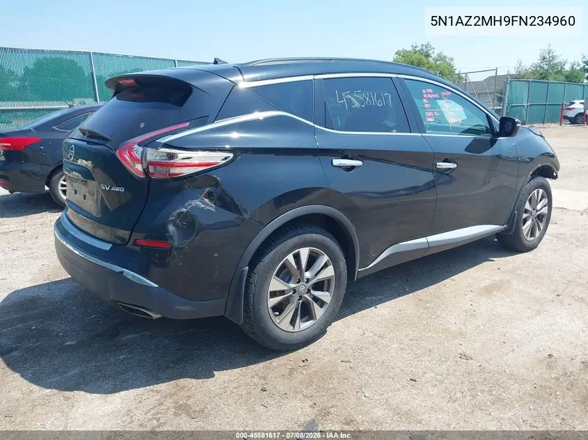 2015 Nissan Murano Sv VIN: 5N1AZ2MH9FN234960 Lot: 45581617
