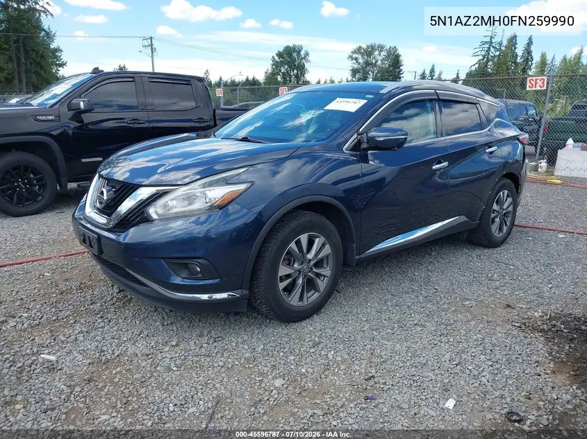 2015 Nissan Murano Platinum/S/Sl/Sv VIN: 5N1AZ2MH0FN259990 Lot: 45596787