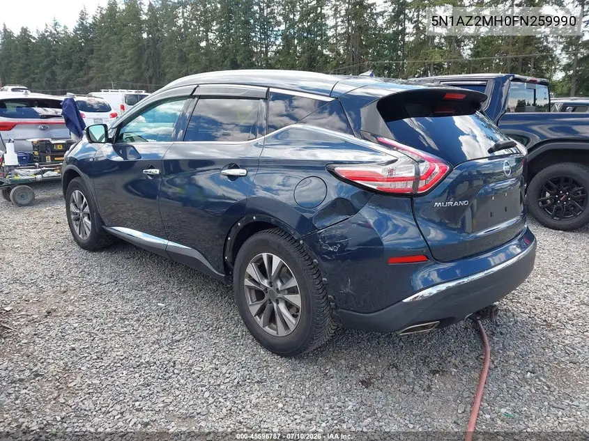 2015 Nissan Murano Platinum/S/Sl/Sv VIN: 5N1AZ2MH0FN259990 Lot: 45596787
