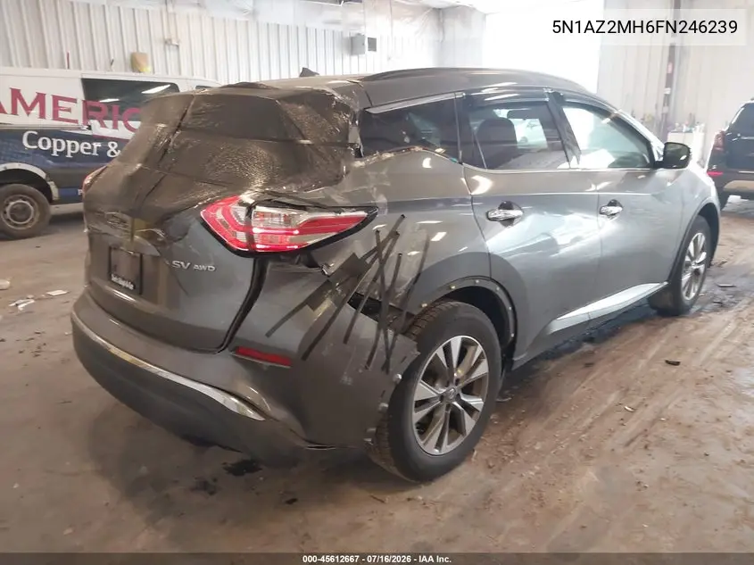 2015 Nissan Murano Platinum/S/Sl/Sv VIN: 5N1AZ2MH6FN246239 Lot: 45612667