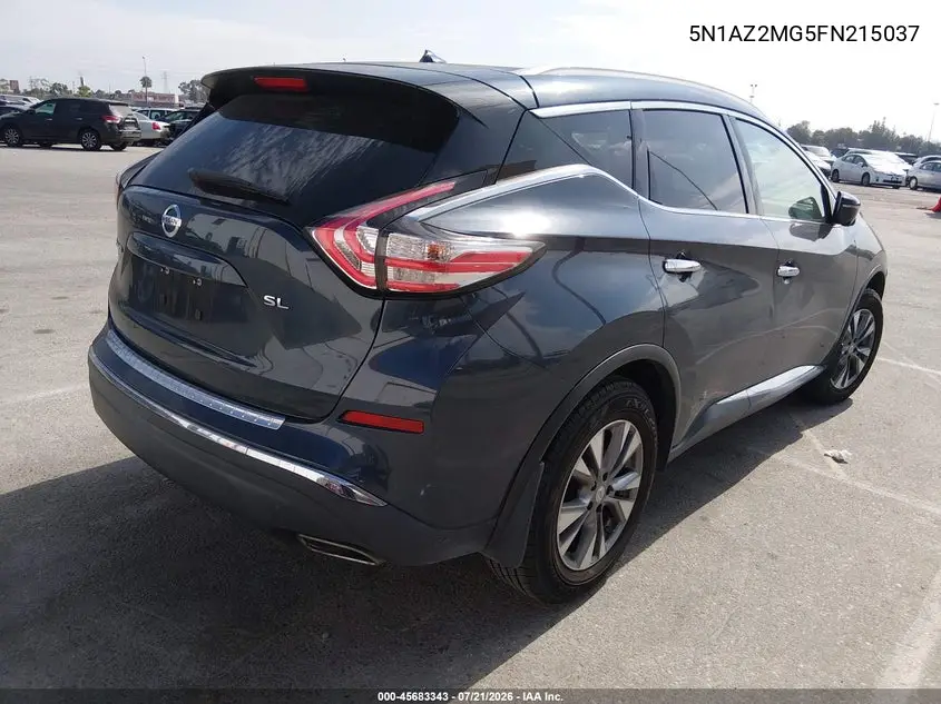 2015 Nissan Murano Sl VIN: 5N1AZ2MG5FN215037 Lot: 45683343
