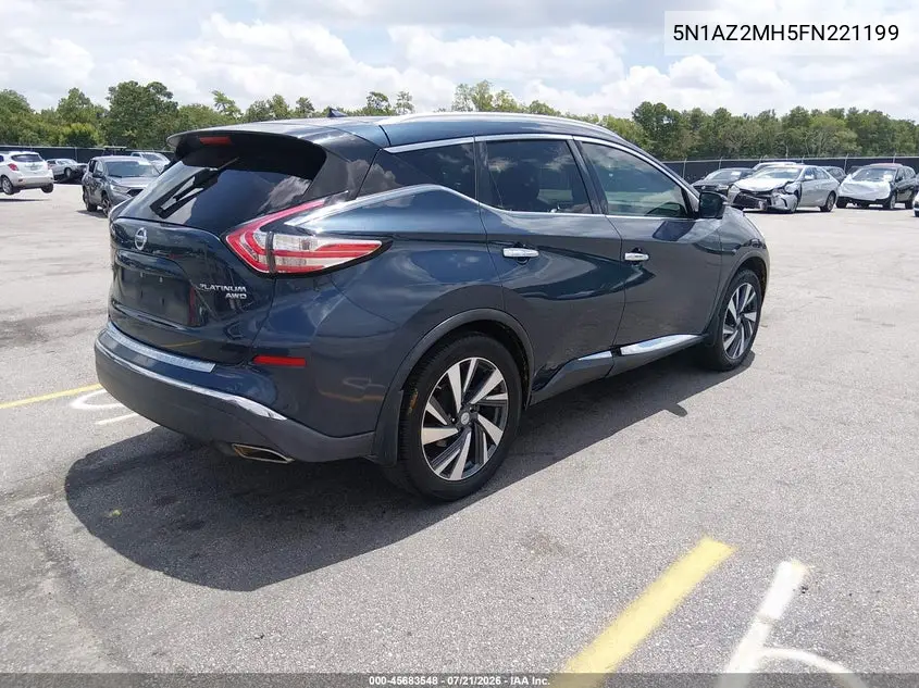 2015 Nissan Murano Platinum VIN: 5N1AZ2MH5FN221199 Lot: 45683548