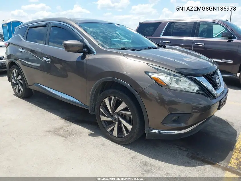 2016 Nissan Murano S VIN: 5N1AZ2MG8GN136978 Lot: 45548919
