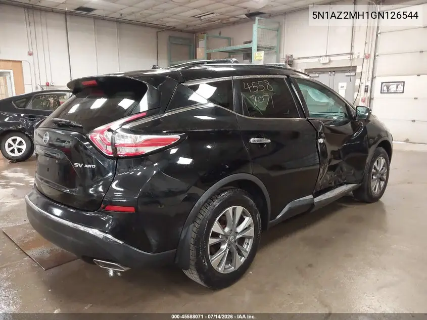 2016 Nissan Murano Sv VIN: 5N1AZ2MH1GN126544 Lot: 45588071