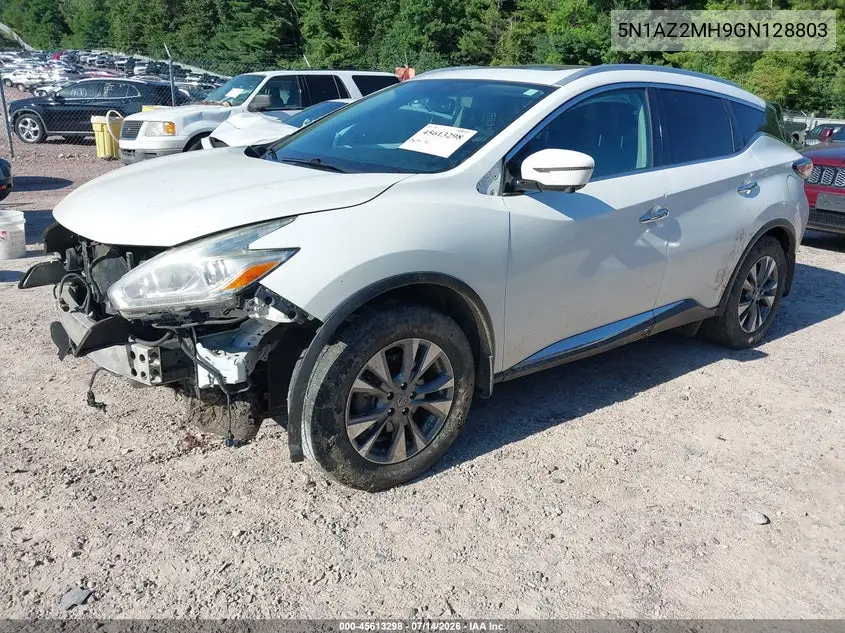 2016 Nissan Murano Sl VIN: 5N1AZ2MH9GN128803 Lot: 45613298