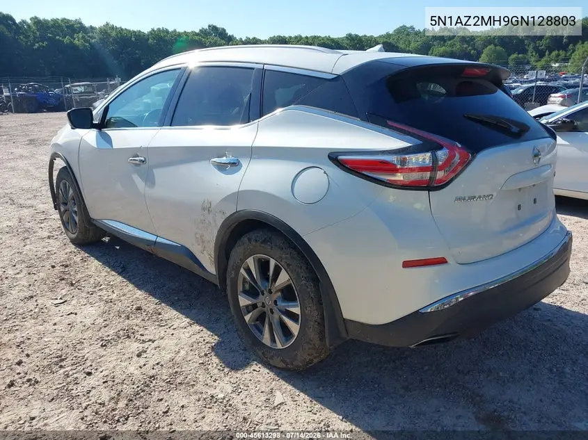 2016 Nissan Murano Sl VIN: 5N1AZ2MH9GN128803 Lot: 45613298