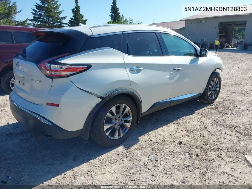 2016 Nissan Murano Sl VIN: 5N1AZ2MH9GN128803 Lot: 45613298