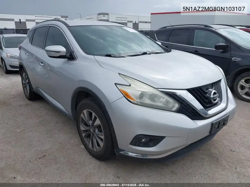 2016 Nissan Murano Platinum/S/Sl/Sv VIN: 5N1AZ2MG8GN103107 Lot: 45626942