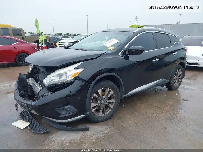2016 Nissan Murano Sl VIN: 5N1AZ2MG9GN145818 Lot: 45627036