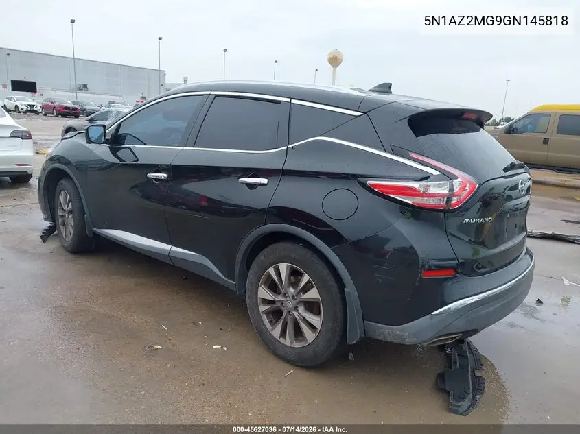 2016 Nissan Murano Sl VIN: 5N1AZ2MG9GN145818 Lot: 45627036