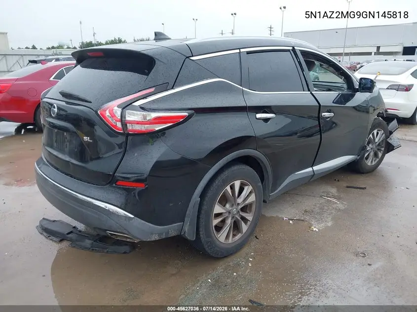 2016 Nissan Murano Sl VIN: 5N1AZ2MG9GN145818 Lot: 45627036