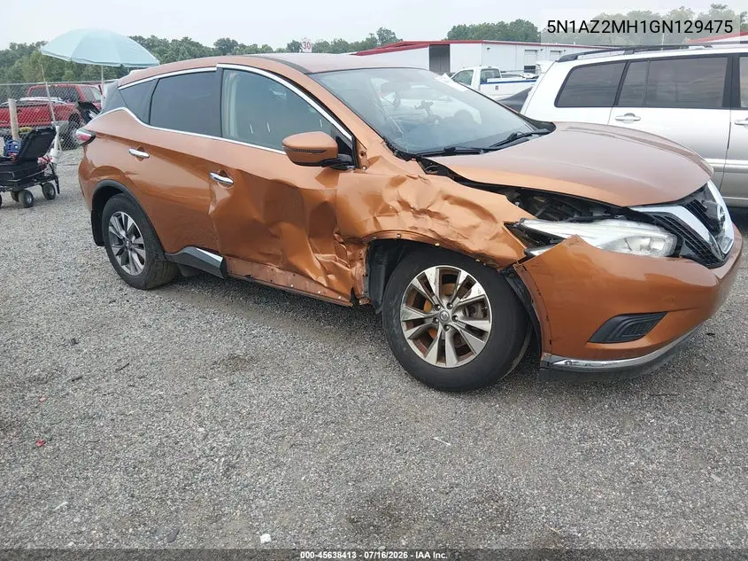 2016 Nissan Murano S VIN: 5N1AZ2MH1GN129475 Lot: 45638413