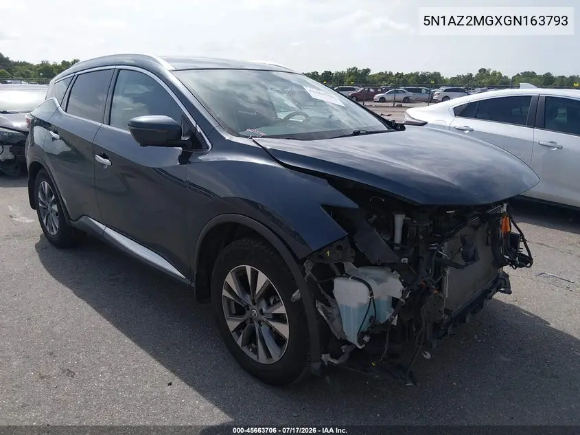 2016 Nissan Murano Sl VIN: 5N1AZ2MGXGN163793 Lot: 45663706