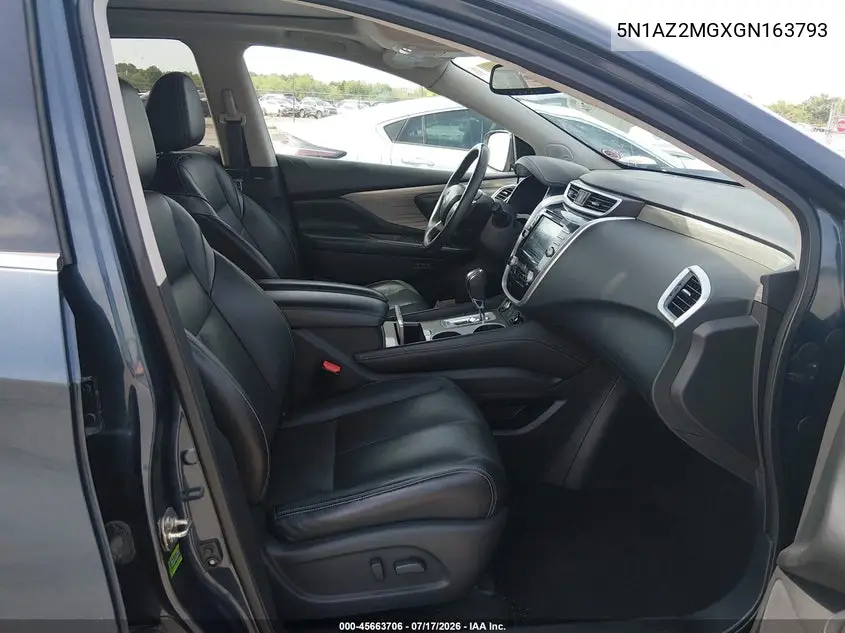 2016 Nissan Murano Sl VIN: 5N1AZ2MGXGN163793 Lot: 45663706