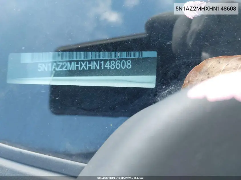 5N1AZ2MHXHN148608 2017 Nissan Murano S