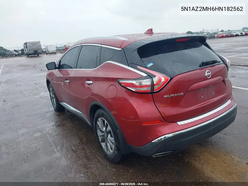 2017 Nissan Murano Sl VIN: 5N1AZ2MH6HN182562 Lot: 45494271
