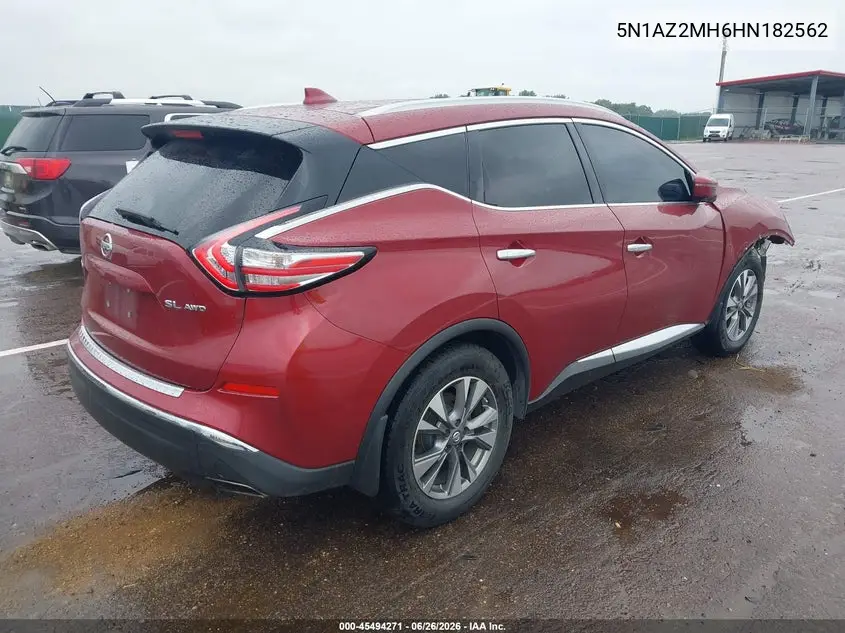 2017 Nissan Murano Sl VIN: 5N1AZ2MH6HN182562 Lot: 45494271