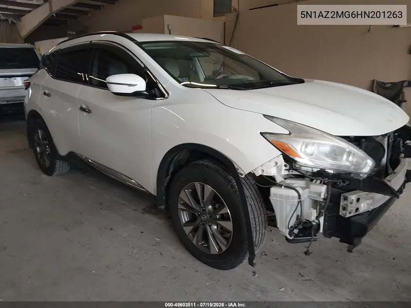 2017 Nissan Murano Sv VIN: 5N1AZ2MG6HN201263 Lot: 45603511