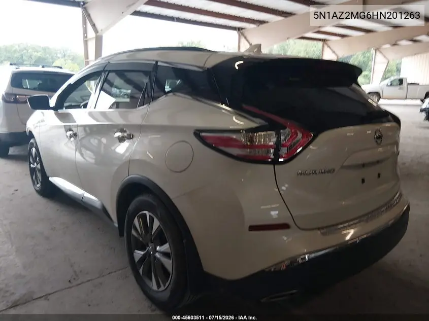 2017 Nissan Murano Sv VIN: 5N1AZ2MG6HN201263 Lot: 45603511