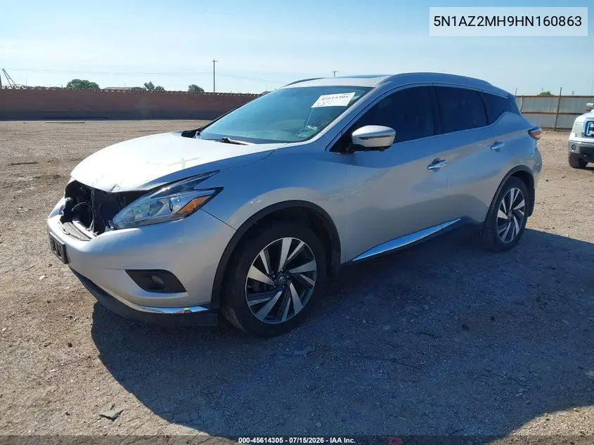 2017 Nissan Murano Platinum VIN: 5N1AZ2MH9HN160863 Lot: 45614305