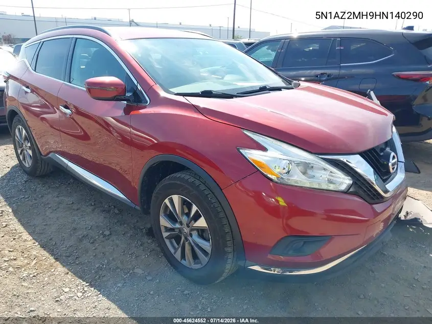 2017 Nissan Murano Sv VIN: 5N1AZ2MH9HN140290 Lot: 45624552