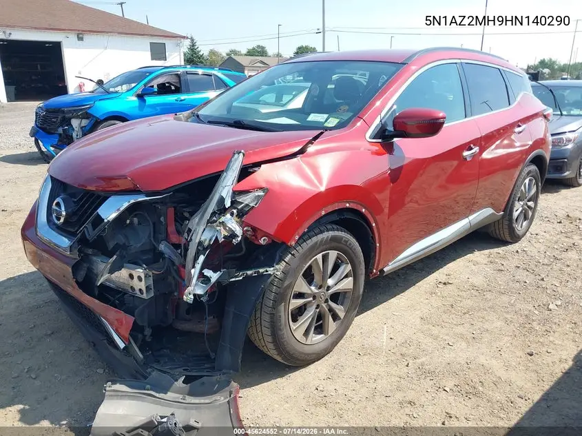 2017 Nissan Murano Sv VIN: 5N1AZ2MH9HN140290 Lot: 45624552