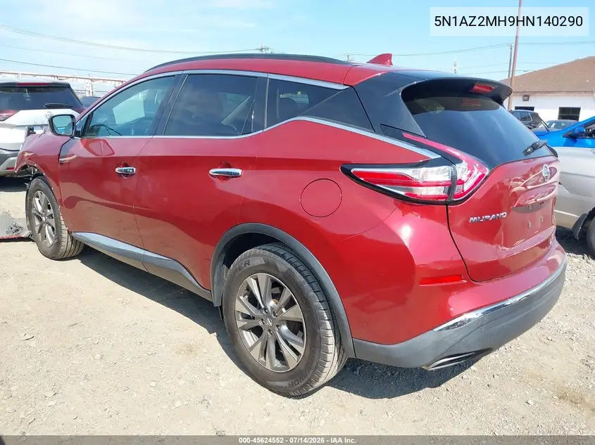 2017 Nissan Murano Sv VIN: 5N1AZ2MH9HN140290 Lot: 45624552