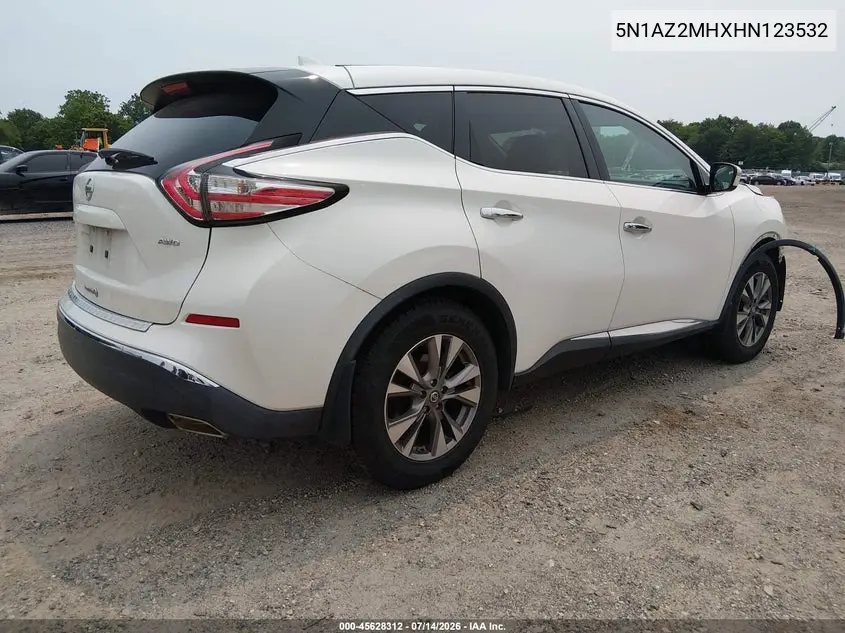 2017 Nissan Murano S VIN: 5N1AZ2MHXHN123532 Lot: 45628312