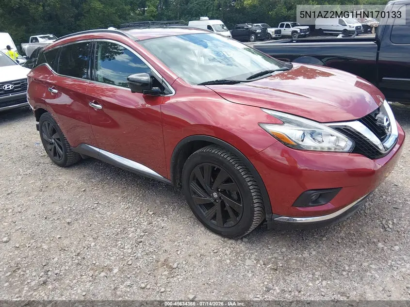 2017 Nissan Murano Platinum VIN: 5N1AZ2MG1HN170133 Lot: 45634366