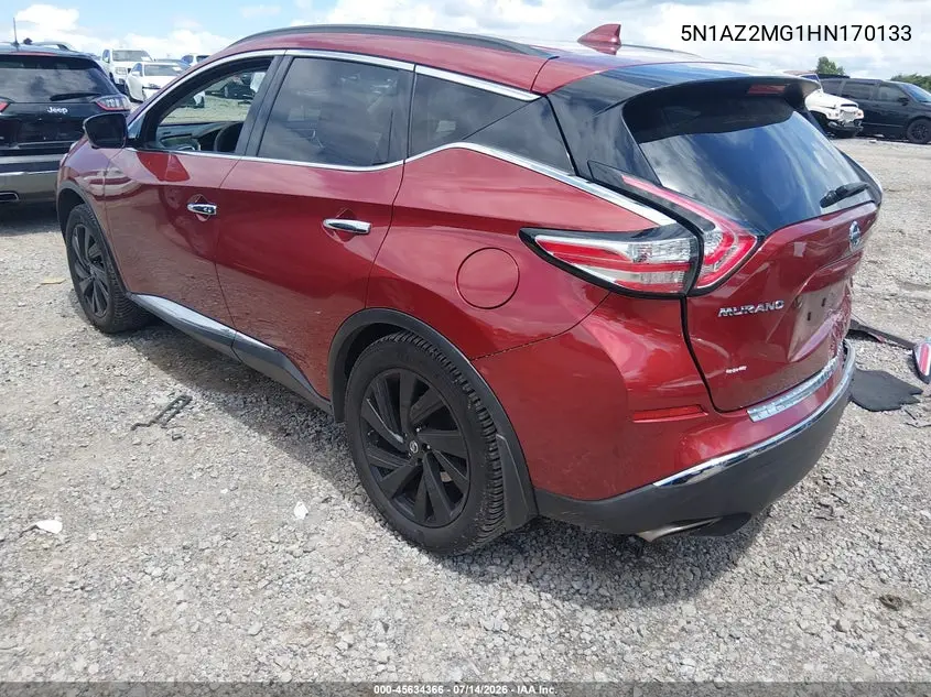 2017 Nissan Murano Platinum VIN: 5N1AZ2MG1HN170133 Lot: 45634366