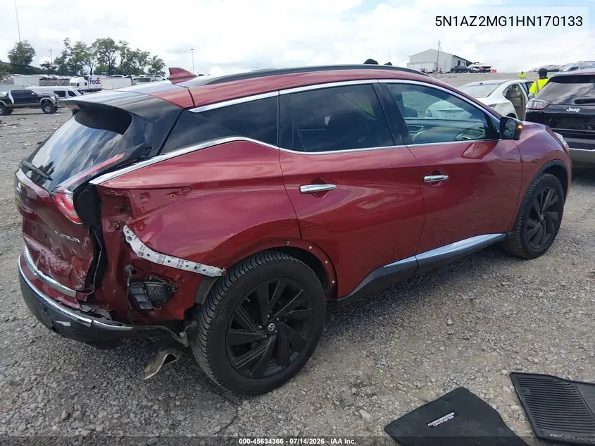 2017 Nissan Murano Platinum VIN: 5N1AZ2MG1HN170133 Lot: 45634366