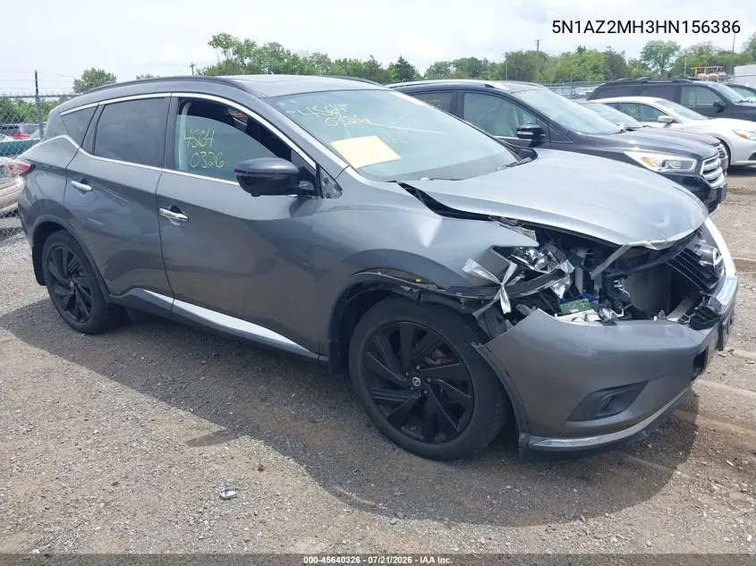 2017 Nissan Murano Platinum VIN: 5N1AZ2MH3HN156386 Lot: 45640326
