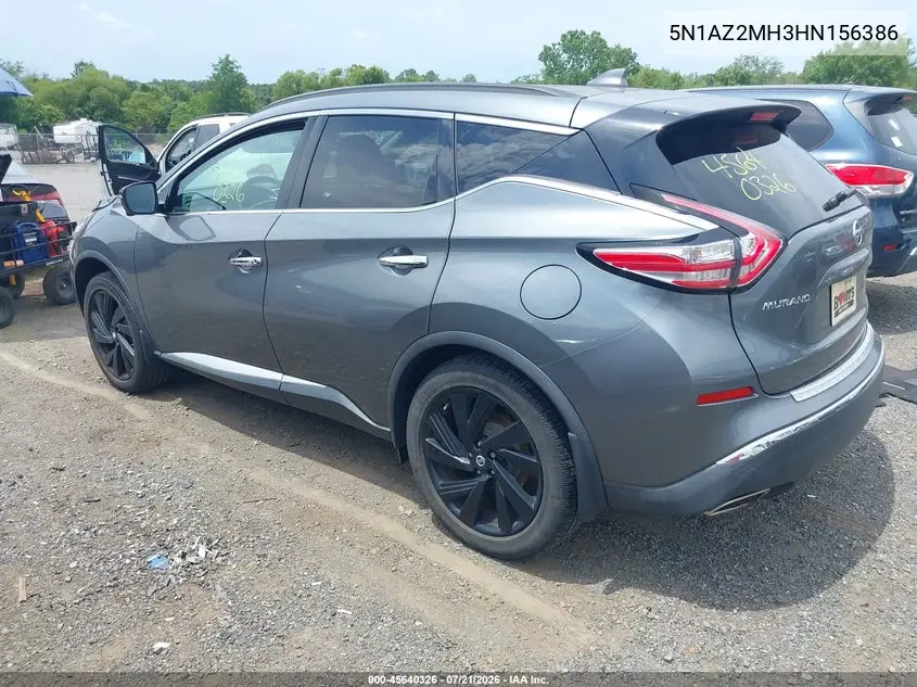 2017 Nissan Murano Platinum VIN: 5N1AZ2MH3HN156386 Lot: 45640326