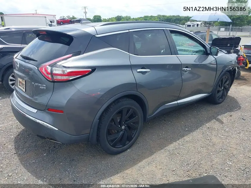 2017 Nissan Murano Platinum VIN: 5N1AZ2MH3HN156386 Lot: 45640326