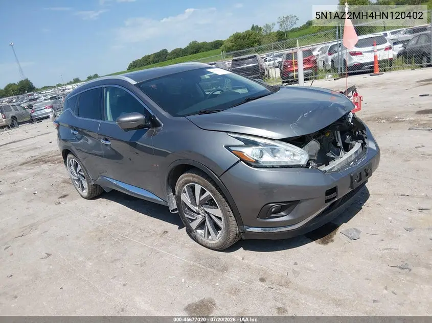 2017 Nissan Murano Platinum/S/Sl/Sv VIN: 5N1AZ2MH4HN120402 Lot: 45677020