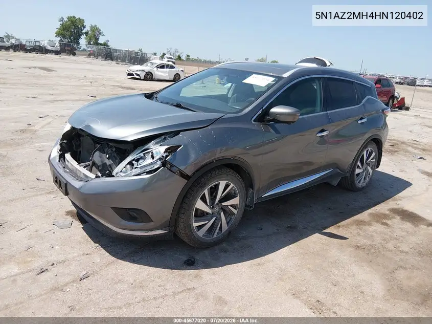 2017 Nissan Murano Platinum/S/Sl/Sv VIN: 5N1AZ2MH4HN120402 Lot: 45677020